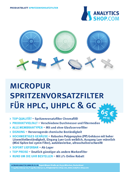 Produktinformation Spritzenvorsatzfilter